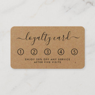Einfache Script Loyalty Card - Rustic Kraft Treuekarte