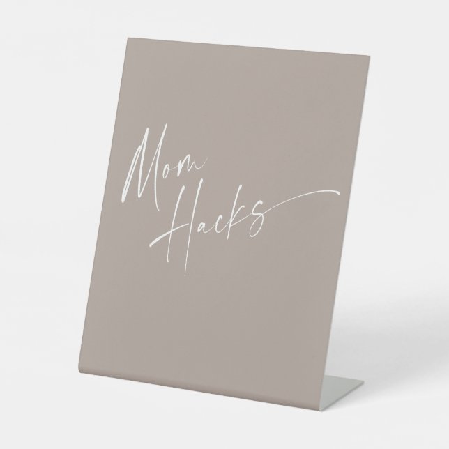 Einfache Script-Mama Hacks Baby-Dusche Sockelschild (Vorderseite)