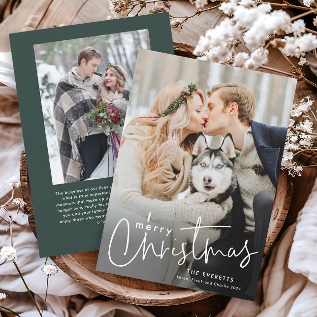 Einfache Script Minimal Foto Weihnachten (Simple script photo Christmas holiday card.)