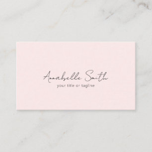 Einfache Script Minimalistisch Moderne Rosa Elegan Visitenkarte