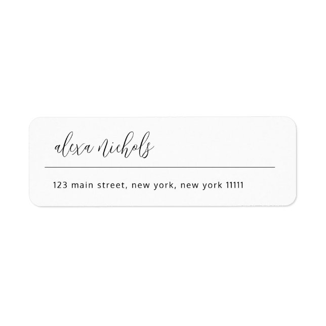 Einfache Script-Minimalistisch-Rücksendeadresse (Vorne)