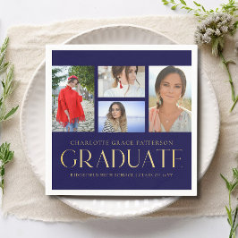 Einfache Script Multi Foto Grad Graduierungspartei Serviette