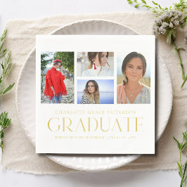 Einfache Script Multi Foto Grad Graduierungspartei Serviette