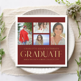 Einfache Script Multi Foto Grad Graduierungspartei Serviette