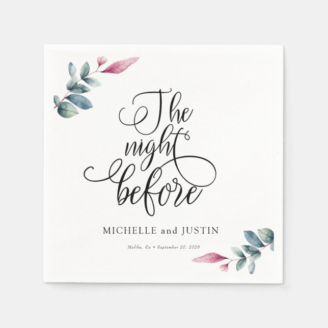 Einfache Script-Probe-Dinner-Zeichen Serviette (Vorderseite)