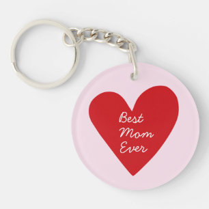 Einfache Script Red Heart Beste Mama je Mütter Tag Schlüsselanhänger
