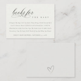 Einfache Script-Schwarz-weiße Bücher für Babydusch Begleitkarte