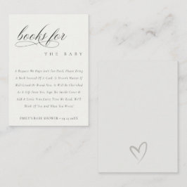 Einfache Script-Schwarz-weiße Bücher für Babydusch Begleitkarte