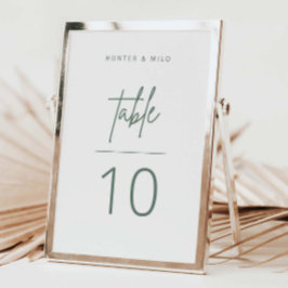 Einfache Script-Tischnummer Hochzeitszeichen Tischnummer