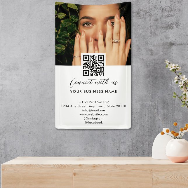 Einfache Script-Verbindung mit Foto QR Code Promo Banner (Simple Script Connect With Us Photo QR Code Promo Banner)