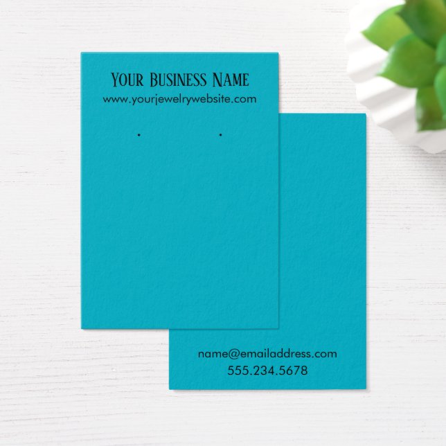 Einfache Scuba Blue Earring Holder Display Cards (Schreibtisch)