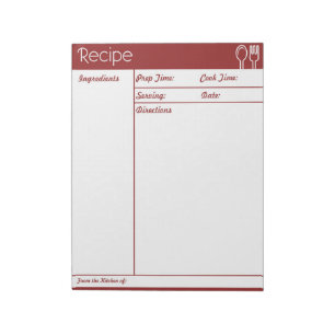Einfache Seite für rotes Rezept ohne Leine Notizblock