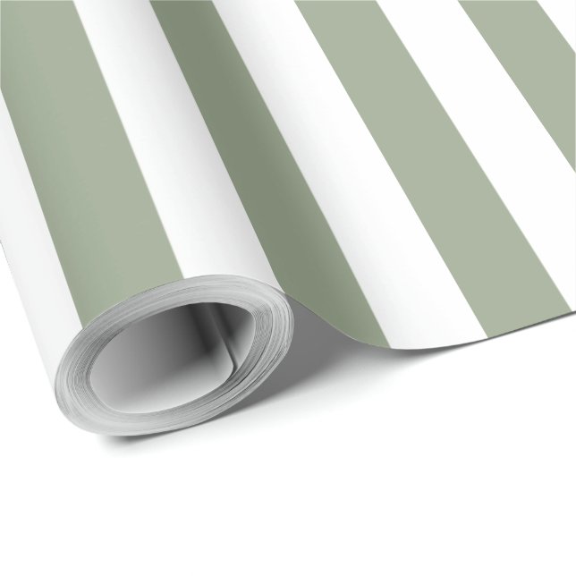 Einfache Seite Grün-Streifen Muster Geschenkpapier (Rolleneckpunkt)