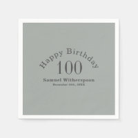 Einfache Seite Grün und Kohle Grau 100. Geburtstag