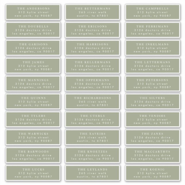 Einfache Seite Grün und Weiß Moderne Kalligrafie Aufkleber (Vorderseite)