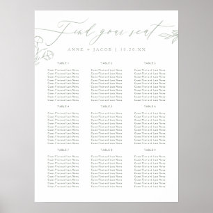 Einfache Seite Grüne Hochzeitskarte Poster