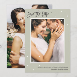 Einfache Seite Zwei Foto mit Punkten Save the Date