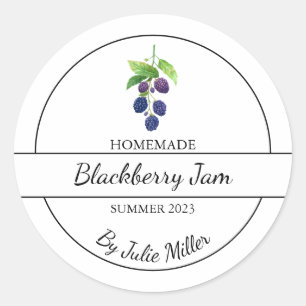 Einfache, selbst gemachte BlackBerry-Jam-Label Runder Aufkleber