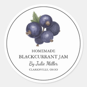 Einfache, selbst gemachte Blackcurrant-Jam-Label Runder Aufkleber