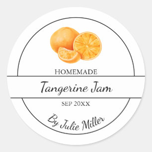 Einfache, selbst gemachte Mandarine Runder Aufkleber