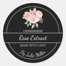 Einfache, selbst gemachte Rose Extract Label