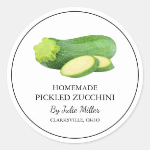 Einfache, selbst gepickte Zucchini-Kennzeichnung Runder Aufkleber
