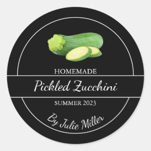 Einfache, selbst gepickte Zucchini-Kennzeichnung Runder Aufkleber