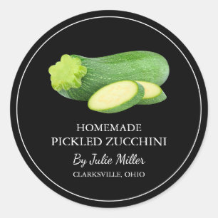 Einfache, selbst gepickte Zucchini-Kennzeichnung Runder Aufkleber