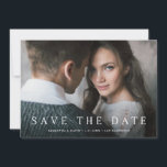 Einfache Serif | Eleganter klassischer Text und Fo Save The Date<br><div class="desc">Diese einfachen und eleganten Speicherkarten sind mit einem Foto aus Vollblut,  einem klassischen,  weißen Serifentext am unteren Rand und einem weichen,  grauen Rücken ausgestattet.</div>