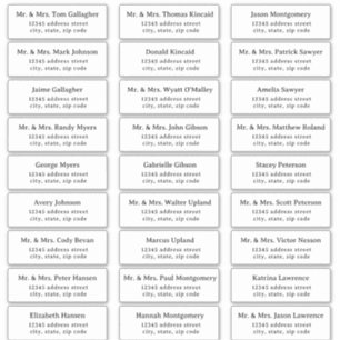 Einfache Serif-Gästetiketten Aufkleber