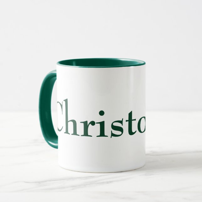 einfache Serife, modern ansehnlicher personalisier Tasse (Vorderseite Links)