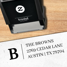 Einfache Serifen-Monogramm-Adresse-Stempel Permastempel