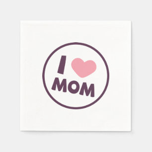 Einfache Serviette der i-Liebe-Mama-Mutter des