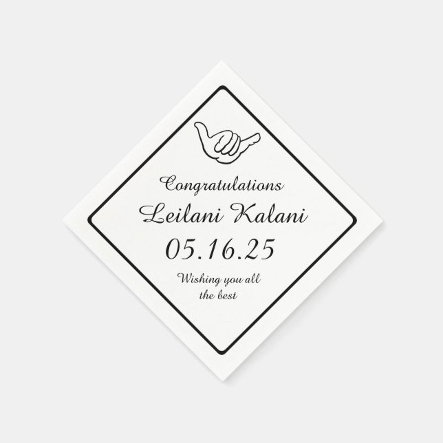 Einfache Shaka hängen lockere Abschluss-Papierserv Serviette (Ecke)