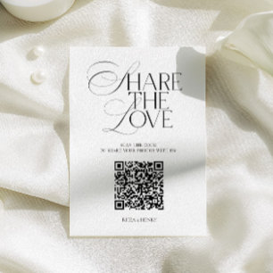 Einfache Share the Love Hochzeits-QR-Code-Karte Begleitkarte
