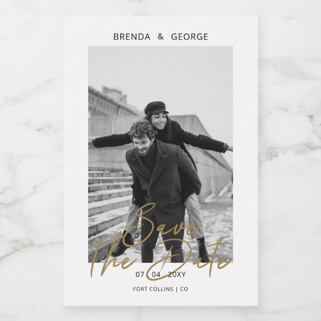 Einfache Signatur Minimalistisches Foto Save the D Lebensmitteletikett (Einzelnes Label)