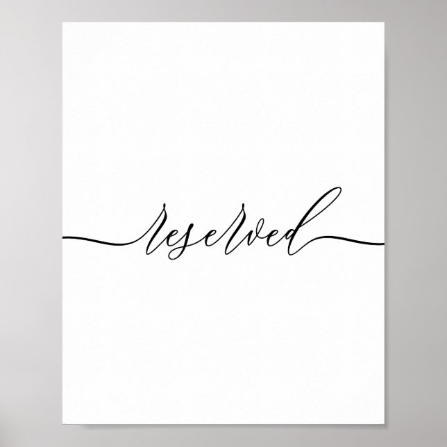 Einfache Signaturtabelle reserviert Poster (Vorne)