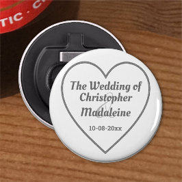 Einfache Silber-Grau-Schrift auf einem Flaschenöffner