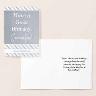 Einfache Silberfolie "Have a Great Birthday" Card Folienkarte