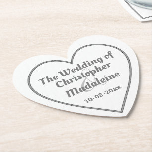 Einfache silbergraue Beschriftung auf einem Papier Untersetzer