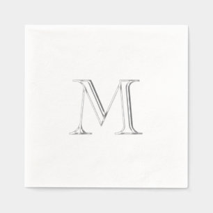 Einfache silberne Folie Monogramm Serviette