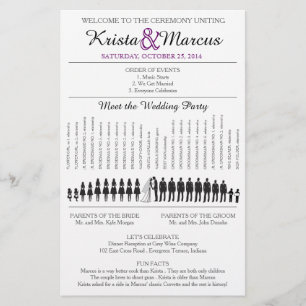 Einfache Silhouetten Hochzeitsprogramm Flyer-11