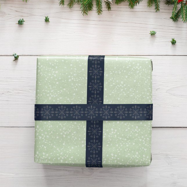 Einfache Silver Navy Blue Winter Snowflake Muster Satinband (Navy blue and silver snowflake pattern ribbon. )