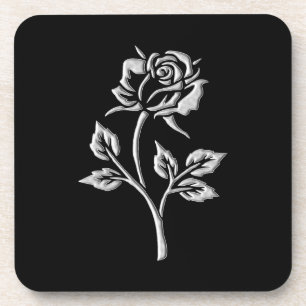 Einfache Silver-Rose Getränkeuntersetzer