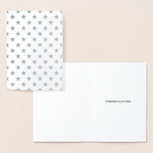 Einfache Silver Stars Pattern Herzlichen Glückwuns Folienkarte