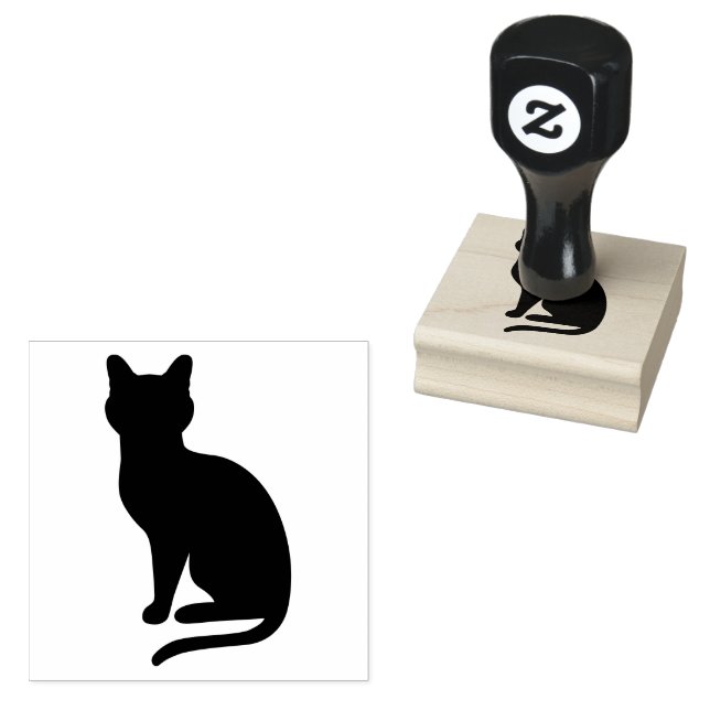 Einfache Sitzform der Cat-Silhouette Gummistempel (Stempel)