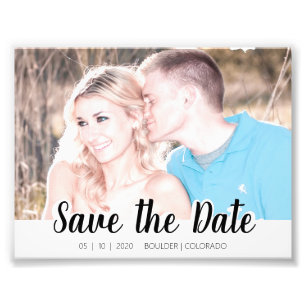 Einfache Skript-Auswahl   Save the Date Foto Print
