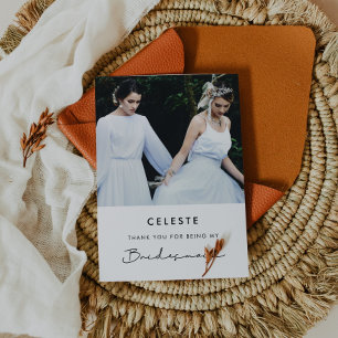 Einfache Skript Bridesmaid Dankeschön Karte