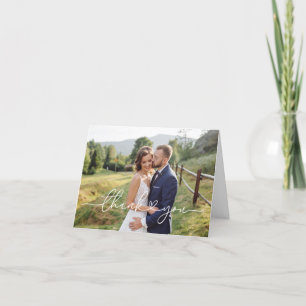 Einfache Skript-Hochzeitsfoto-Dankeskarten Dankeskarte