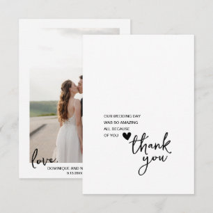 Einfache Skript-Hochzeitsnachrichten-Foto-Dankeska Dankeskarte